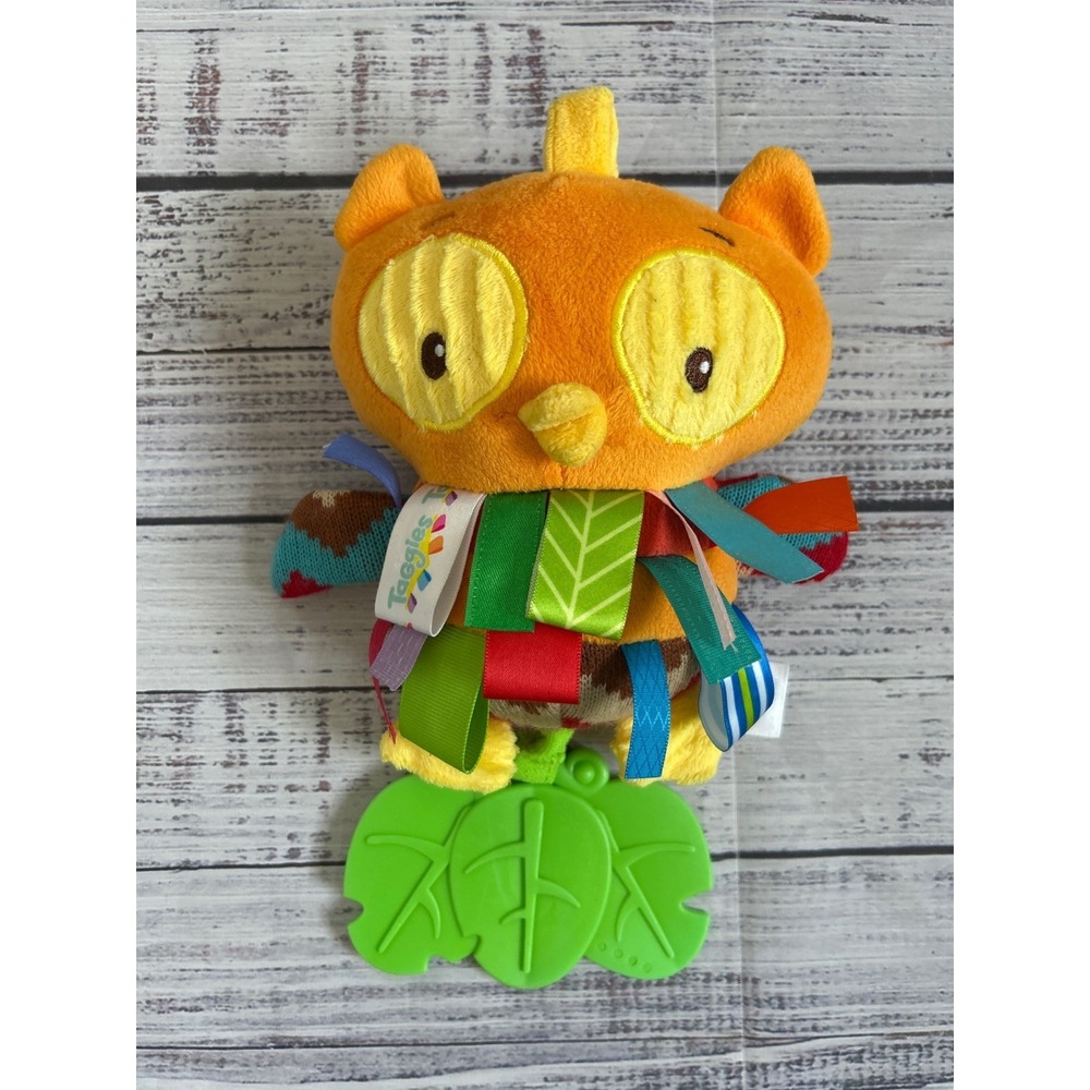 Taggies Whoo Loves You Owl Plush Lovey Boy Girl‎ Baby Teether Rattle Woodland